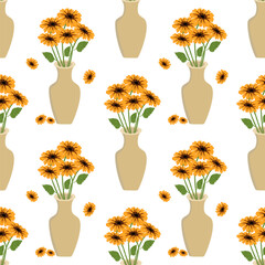 Seamless floral pattern, botanical, blooming, garden textile backgroung, vector illustration design.