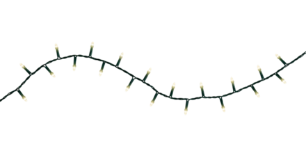 String of christmas lights isolated on transparent background for decoration