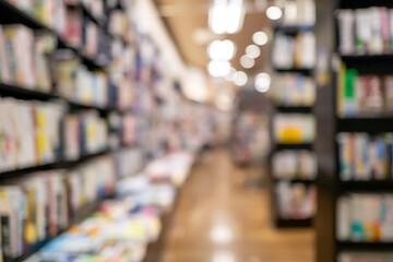 書店の奥行きを感じるブラー背景