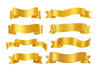 Obraz premium Nine golden scroll banners