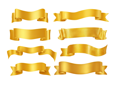 Nine golden scroll banners