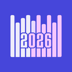Stylish 2026 graphic showcasing a sleek equalizer design, representing the pulse and innovation of the year with a contemporary and minimalist flair