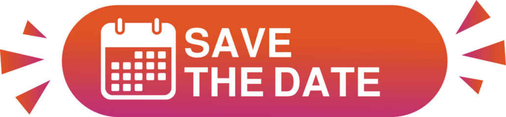 Save the date reminder with calendar icon and festive decorations