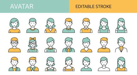 Avatar Icons Set Diverse Portraits for Profiles and User Interfaces