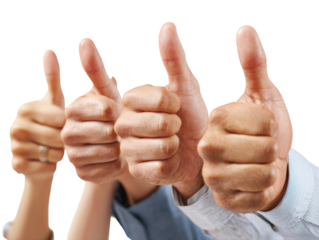 Four hands giving thumbs up