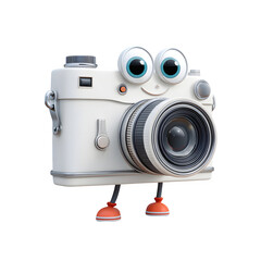 Animated camera character isolated on transparent background