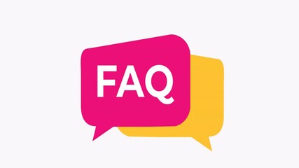 Pink and yellow faq speech bubbles for engaging customer service layouts. Perfect for websites, presentations, infographics, and social media posts.