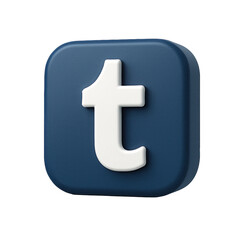 Obraz premium A blue app icon with a lowercase white 't' for an appealing visual identity.