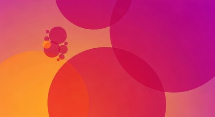 Vibrant gradient background with overlapping translucent circles and abstract shapes
