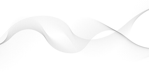 Abstract wave element for design. Digital frequency track equalizer. Stylized line art background. Vector illustration. Wave with lines created using blend tool. Curved wavy line, smooth stripe.