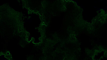 Ultra-Dark Abstract Green Caustic Texture With Minimalist Black Background with Faint Electric Lime Glow for Horror, Gaming UI & Mysterious Digital Design