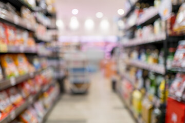 店舗のアイテム棚をアウトフォーカスにした背景