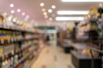 スーパーマーケットの抽象ぼけ背景テクスチャ
