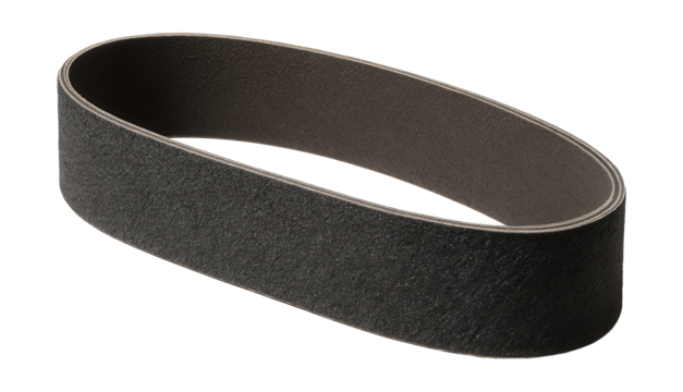 Durable abrasive belt with strong backing for tough grinding in foundry settings.