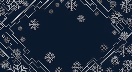 Modern Corporate Christmas Card with Abstract Snowflakes generated ai