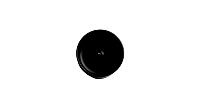 A black circle isolated on transparent background, a simple and minimalist design element for various creative projects