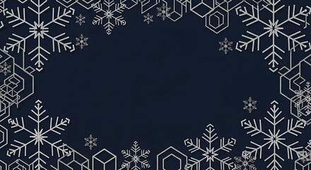 Modern Corporate Christmas Card with Abstract Snowflakes generated ai
