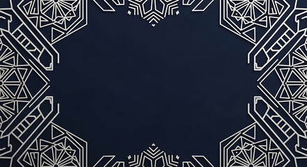 Modern Corporate Christmas Card with Abstract Snowflakes generated ai