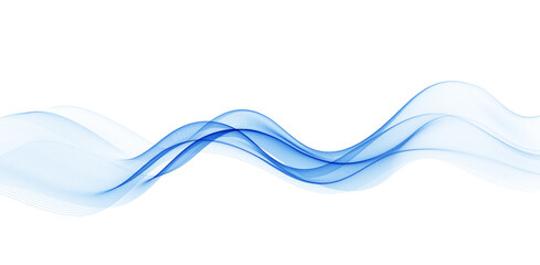 Abstract Background, Transparent Waved Lines. Soft Blue Smoke Wave BG. Colorful Gradient Flowing Wavy Lines. Vector illustration.
