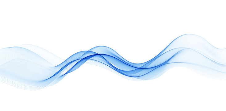 Abstract Background, Transparent Waved Lines. Soft Blue Smoke Wave BG. Colorful Gradient Flowing Wavy Lines. Vector illustration.