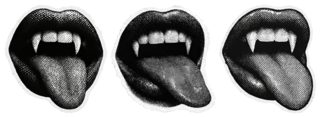 Vampire mouths with fangs