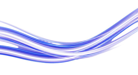 Abstract image of curved light streaks in shades of blue and white against a black background