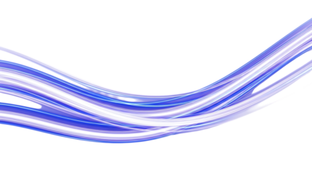 Abstract image of curved light streaks in shades of blue and white against a black background