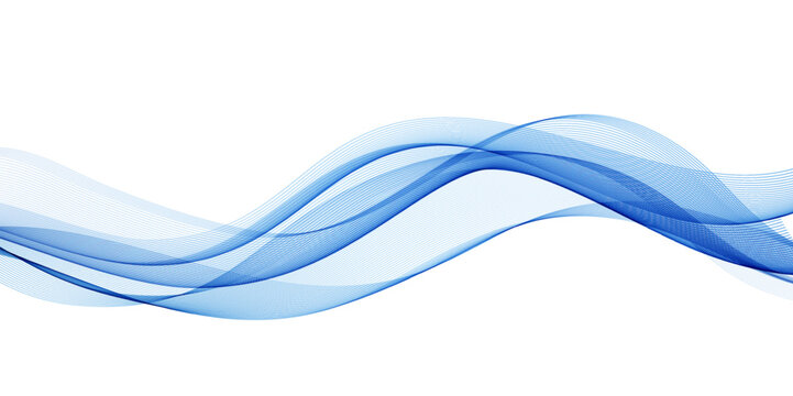 Abstract Background, Transparent Waved Lines. Soft Blue Smoke Wave BG. Colorful Gradient Flowing Wavy Lines. Vector illustration.