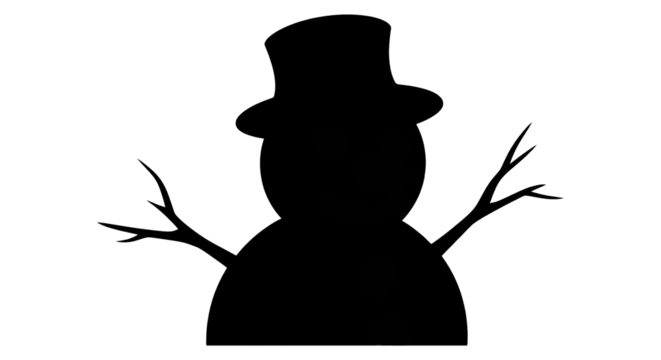 Isolated Snowman Silhouette PNG on Transparent Background - Powered by Adobe