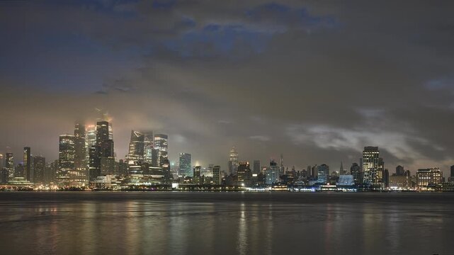 New York City Midtown Skyline Sunrise Timelapse from Hudson River, Nov 2025