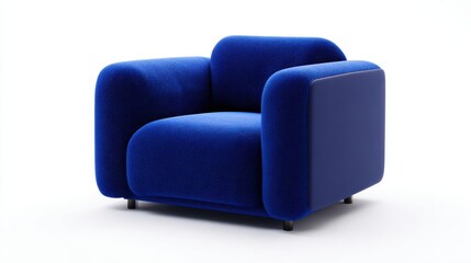 Soft textures and vibrant blue color make this armchair an ideal choice for contemporary decor.