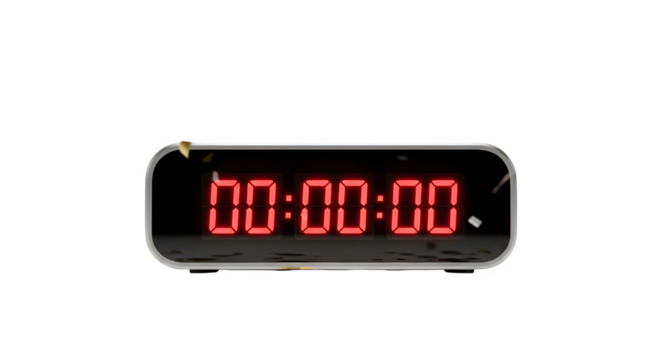 Digital timer displaying 000000 isolated on transparent background the sleek, modern design of the timer is perfect for any setting, from the kitchen to the office, providing accurate timekeeping