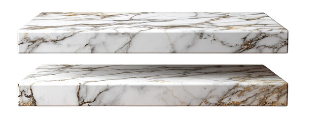 Two stacked rectangular marble surfaces