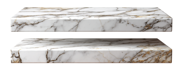 Two stacked rectangular marble surfaces
