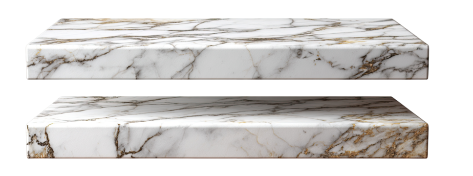 Two stacked rectangular marble surfaces
