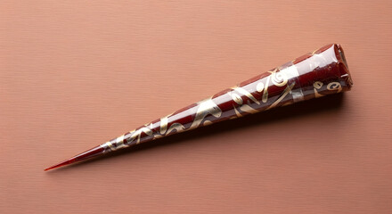 Decorative henna cone isolated on white background