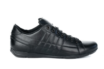 Men's shoes leather boots autumn fashion on white background isolated