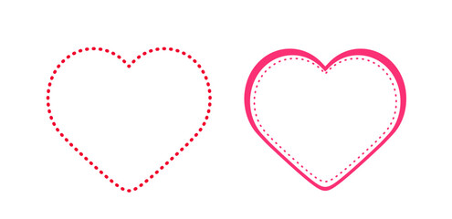 Valentine's Day Frame Flat Vector Illustration Set.
Pink Heart Valentine's Day Frame.
For Celebrating Valentine's Day, Mother's Day or Wedding.
White Background.