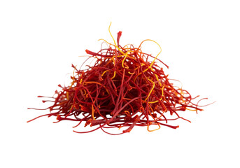 Naklejka premium A vibrant pile of dried saffron threads isolated on transparent background