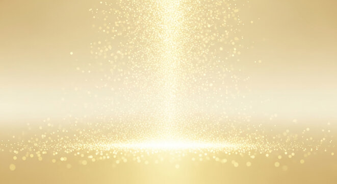 Golden abstract background with numerous blurry light spots, creating a festive and luxurious effect, representing celebration, success, or awards