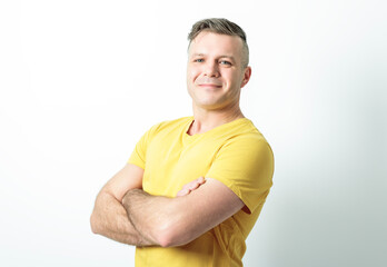 30s men on studio white background looking nice