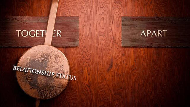 Relationship status swings between together and apart. Visualizing a repeated pattern of Relationship status that cycles between extremities: together and apart.