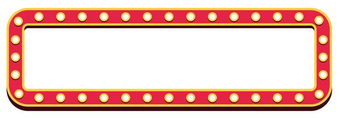 Retro lightbox billboard template, Rectangle banner advertising, Movie theater light frames.
