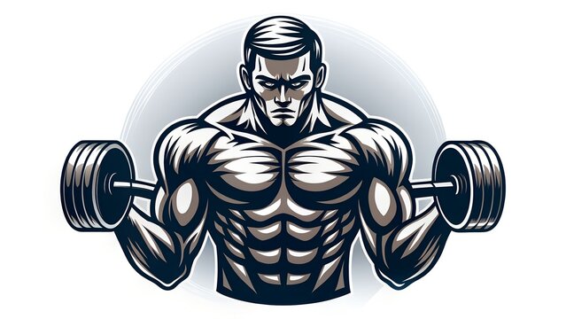 man with dumbbell - Powered by Adobe