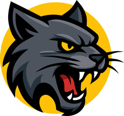 Angry Wildcat Head Mascot Vector Illustration