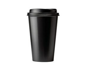 Black Travel Tumbler with Lid isolated on a transparent background