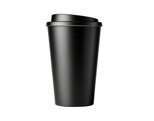 Black Travel Tumbler with Lid isolated on a transparent background 1