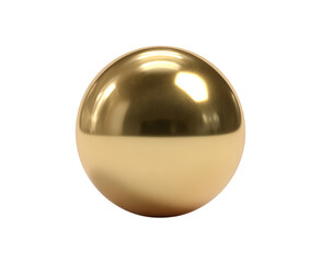 Golden Sphere 3 D Render isolated on a transparent background