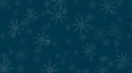 Christmas background with light and snowflakes falling down, stars, snowflakes.