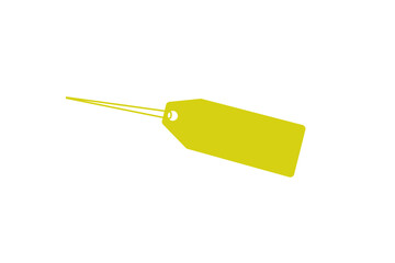 Blank yellow Price Tag with String
